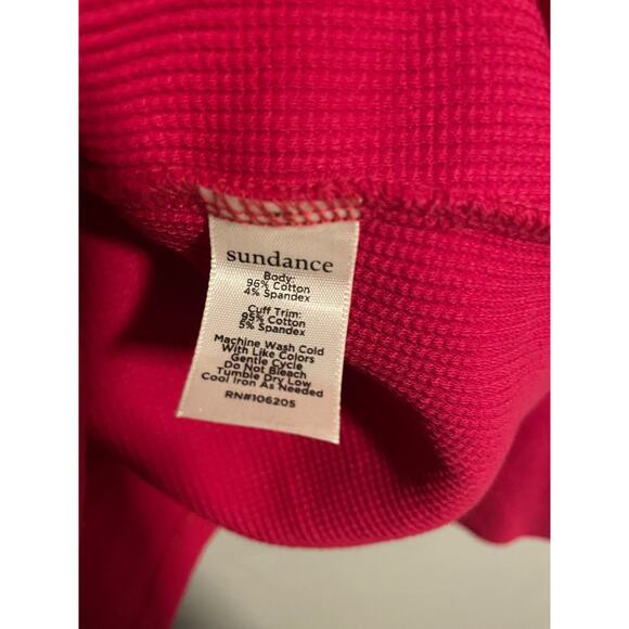 Sundance Pullover Womens Medium Thermal Knit Waffle Shirt Layering Long Sleeve - Picture 4 of 7